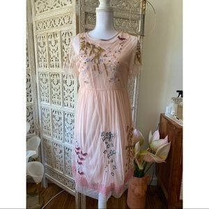 NWT Zara Girls embroidered sequins mesh dress